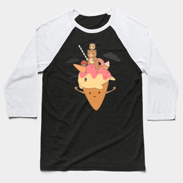 Ice Cream Adventure Baseball T-Shirt by happinessinatee